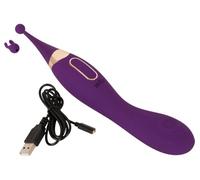Vibromasseur 2 en 1 avec tête sphérique et fonction tapotement - Violet