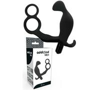 Vibromasseur anal en silicone pour prostate avec double anneau phallique...