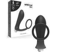 Vibromasseur anal pour prostate en silicone souple avec anneau phallique...