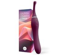 Vibromasseur Clitoridien avec Queue Vibrante par Oliver James - 10 Modes de Plaisir, Wand en Silicone Résistant à l’Eau pour Femme, Sextoy Rechargeable USB (Violet Foncé)
