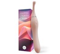 Vibromasseur Clitoridien avec Queue Vibrante par Oliver James - 10 Modes de Plaisir, Wand en Silicone Résistant à l’Eau pour Femme, Sextoy Rechargeable USB (Rose Pastel)