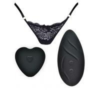 Vibromasseur clitoris en silicone avec slip stimulateur vaginal vibrant noir