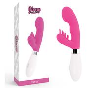 Vibromasseur clitoris glossy rabbit elvis rose - Profondeur: 55 mm, Rayon: FEMME, Longueur: 220 mm, Largeur: 90 mm