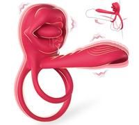 Vibromasseur Cockringe Élastique avec Application, Léchage Profond Sextoyse Femme Clitoridienne, 9 Modes Vibromasseurs Sex Toys Homme, Retardateur Éjaculation Homme Sex Toy, Vibro Jouet Sexuel