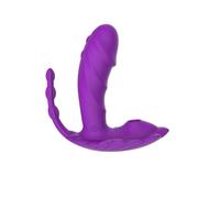 Vibromasseur de Culotte Portable avec Chauffage à 42°C - Triple Stimulation Point G, Clitoridien & Anal - 10 Modes de Vibration avec Télécommande sans Fil - Silicone Médical & Étanche