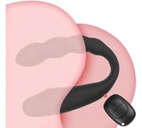 Vibromasseur Double Extrémité avec 10 Modes de Vibration, Stimulateur Clitoridien et Anal en Silicone pour Hommes, Femmes et Couples - Noir