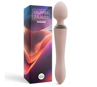 Vibromasseur Double Oliver James - Wand Vibrante & Gode Vibrant avec 10 Modes de Plaisir, en Silicone Résistant à l’Eau, Sextoy pour Femme et Couple, Jouet Adulte Rechargeable (Lilas Rose)