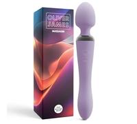 Vibromasseur Double Oliver James - Wand Vibrante & Gode Vibrant avec 10 Modes de Plaisir, en Silicone Résistant à l’Eau, Sextoy pour Femme et Couple, Jouet Adulte Rechargeable (Lilas Pastel)