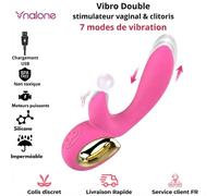 Vibromasseur double stimulation Sextoy Godemichet Point G Clitoris Plaisir Femme