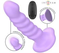 Vibromasseur Intense Brenda Taille M Design Spiralé 10 Modes Violet Télécommande avec ventouse - Couleur: Violet, Taille: 16.5 cm x 3.5 cm