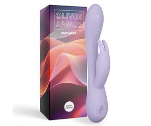 Vibromasseur Jouet Lapin par Oliver James - 10 Modes de Vibration, Silicone Discret et Puissant, Point G & Clitoris, Jouet Intime pour Femme, Jouets pour Adultes, Vibromasseurs (Lilas)