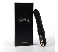 Vibromasseur larges nervures RÖN Passage du Désir - silicone, 100 % étanche, 22 cm - Noir