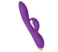 Vibromasseur Rabbit Femmes, 10 Modes Double Vibrant Rechargeable Imperméable Gode Stimulateur de Clitoris Vibromasseur pour Couples