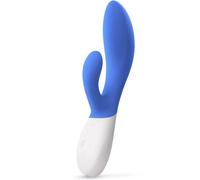 Vibromasseur rabbit luxe Wave California Sky LELO double stimulation, Taille 20 cm x 6.5 cm x 4.5 cm, Poids 0.375 Kg, Couleur Bleu
