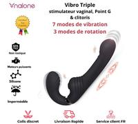 Vibromasseur Sextoy Triple stimulation Godemichet Point G Clitoris Plaisir Femme