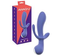 Vibromasseur triple silicone réaliste gode vibrant vaginal anal clitoris