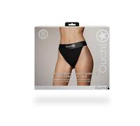 Vibromasseurs classiques OUCH! Slip Strap on avec bullet Vibrating Strap-on Panty Harness Open Back Noir