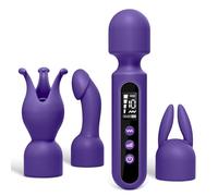 Vibromasseurs Feminin avec 3 Têtes Interchangeables, Silicone Souple Gode Femme Sex Toys pour Solo Couple Nipple Stimulation avec 10 modes de Vibration et 4 vitesses, Contrôle via application