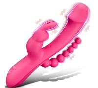 Vibromasseurs feminin Rabbit Sex Toy - Vibrateur 3-en-1 pour le point G et le clitoris, Vestibule, Stimulateur vaginal, Vibration en mode double dix, gode vibro-masseur, Jouets sexuels idéaux