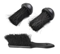 Vibsky 2 recharges rondes et 1 tête de brosse rectangulaire pour cheminée, filetage 3/8", poils de noix de coco, compatibles avec les manches de 8 mm et 10 mm