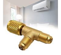 Vibsky Adaptateur de tête de conversion de liquide de refroidissement à trois voies en laiton 6,35 mm pour R22 et R134a, service de système AC