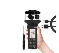 Vibsky Anémomètre portable BT-5000G - Compteur numérique de 0,3 à 30 pour m/s - Charge de type C - Étanche - Pour sports de plein air, alpinisme et tests de fans