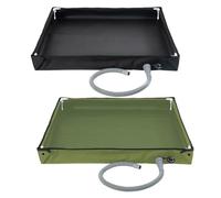 Vibsky Base de douche portable pliable avec valve de vidange, bac de douche Oxford robuste pour camping, voyage, jardin, voiture, 80 x 80 x 10 cm, vert