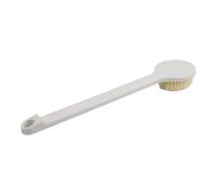 Vibsky Brosse exfoliante douce à long manche pour le dos, poils en nylon doux, soulage le stress et la peau plus lisse, outil de bain de 35 cm avec boucle de suspension, blanc