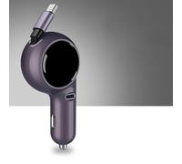 Vibsky Câble retable 60 W Dual F Chargeur de voiture, chargement Pd F, construction en alliage d'aluminium, pour modèles de voiture 12 V et 24 V