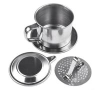 Vibsky Cafetière à filtre Phin en acier inoxydable, 50 ml/100 ml, infuseur vietnamien pour café au lait condensé, design compact