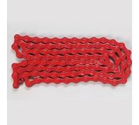 Vibsky Chaîne de vélo à vitesse unique antirouille 96 maillons 1/2 x 1/8 pour pignon fixe (rouge)