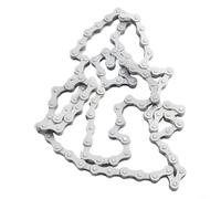 Vibsky Chaîne de vélo antirouille à une vitesse 96 maillons 1/2 x 1/8 pour pignon fixe (blanc)