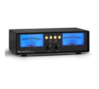 Vibsky Commutateur audio double VU mètre avec télécommande, répartiteur 4 voies et indicateur de niveau sonore Studio (rétroéclairage bleu)
