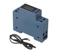 Vibsky Compteur de puissance sur rail DIN 40 A avec affichage couleur, moniteur d'énergie de courant de tension numérique, armoire ignifuge en polycarbonate