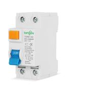 Vibsky Disjoncteur différentiel 2P 10mA 6kA 230V RCCB Interrupteur de sécurité Boîtier ignifuge avec fenêtre de vue Alimentation résidentielle 16A