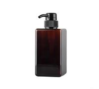 Vibsky Distributeur de savon moussant pour les mains, 150 ml, flacon en plastique PETG rechargeable pour shampooing, gel douche, marron, vert foncé/blanc, pour salle de bain, cuisine