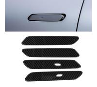 Vibsky Garniture de poignée de porte imprimée en fibre de carbone pour Kia EV6 2022-2023, protection extérieure moulée ABS