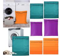 Vibsky Grand sac à linge pour chien et chat - En polyester résistant avec fermeture éclair - 70 x 80 cm - Orange