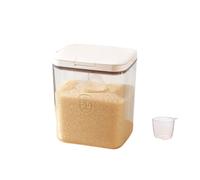 Vibsky Grande boîte de rangement scellée avec couvercle blanc pour récipient en plastique pour farine de riz, détergent à lessive, maison, cuisine