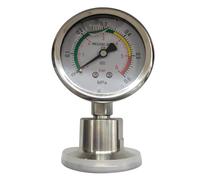 Vibsky Jauge de pression à membrane sanitaire 0-06MPa YTP60 avec connexion à trois pinces, diamètre extérieur 505 mm, acier inoxydable 304316L pour la transformation des aliments et les applications