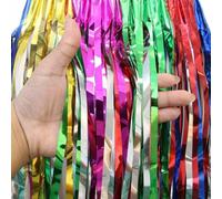 Vibsky Jupe à franges en guirlande colorée de 40 cm pour femme, carnaval, fête, danse