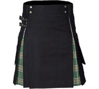 Vibsky Kilt Utilitaire Homme Polyester Plissé 61cm | Design classique écossais, poche pratique, pour ceinture métallique incluse, tissu plissé profond, pour style vintage