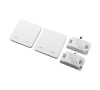 Vibsky Kit de télécommande sans fil avec interrupteur 2 interrupteurs et 2 récepteurs, 433 MHz RF, portée de 200 m, blanc