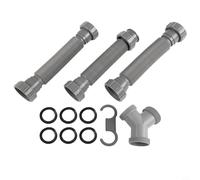 Vibsky Kit de tuyau de vidange d'évier pour cuisine ou salle de bain - Siphon en P réglable de 3,8 cm et 3,8 cm - Extension de 20 à 80 cm - Avec raccord en T et joints