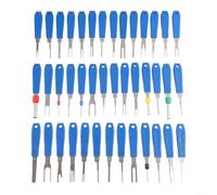 Vibsky Kit d'outils d'extraction de broches de connecteur électrique de 41 pièces pour réparation de faisceau de câblage de moto avec étui de rangement (bleu)