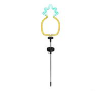 Vibsky Lampes solaires en forme d'ananas et de cocotier, statues de jardin néon vibrantes, étanche, décoration extérieure de cour, allée (ananas)