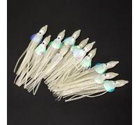 Vibsky Lot de 10 leurres de pêche souples en forme de pieuvre lumineuse, 5/6/10 cm, matériau PVC, leurre de pêche en eau salée, rose/blanc