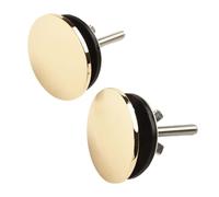 Vibsky Lot de 2 cache-trous d'évier de cuisine en acier inoxydable - Convient aux trous de 12 à 49 mm, en alliage de zinc avec joint en caoutchouc pour une étanchéité étanche, finition brossée en or