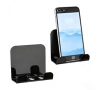 Vibsky Lot de 2 supports muraux noirs pour téléphone portable, station de charge en acrylique robuste, smartphones et tablettes, organisateur peu encombrant