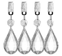 Vibsky Lot de 4 poids pour rideau de douche et nappe en forme de goutte avec clips métalliques Argenté